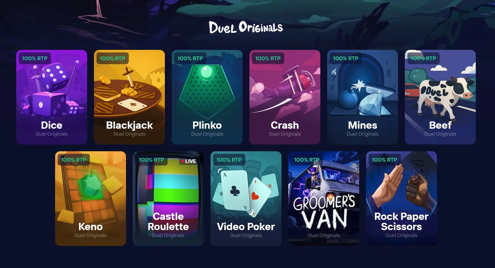 Provably fair Duel Originals at Duel Online Casino: Crash, Plinko, Mines, and Dice with on-chain verification