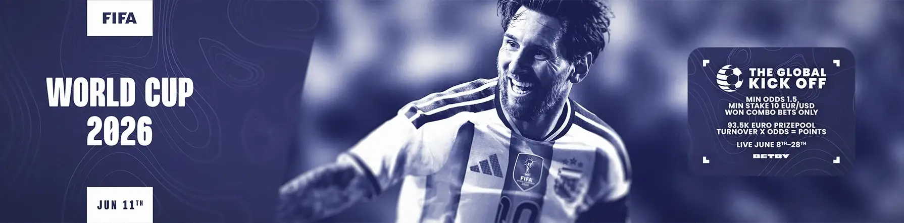 FIFA World Cup 2026 promotional banner  -  North America tournament with live betting markets at Duel Casino