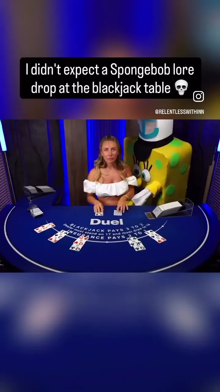 Close-up Bonnie Blue at Duel Blackjack table