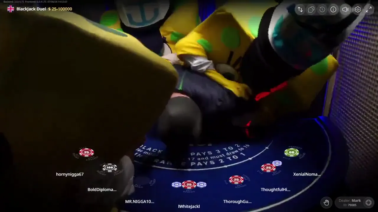 SpongeBob mascot pileup during Bonnie Blue Duel stream