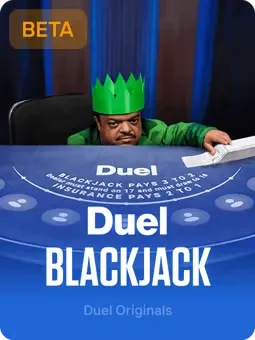 Duel Casino Live Blackjack Beta with BETA badge and Duel Originals branding