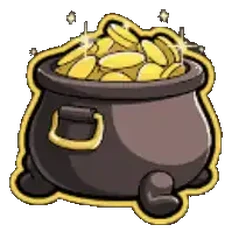 All That Glitters Is Gold: pot overflowing with gold coins