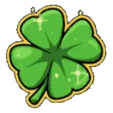 Luck of the Bandit: four-leaf clover with a gold outline
