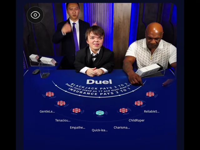 Mike Tyson dealing live blackjack at Duel Casino full session poster
